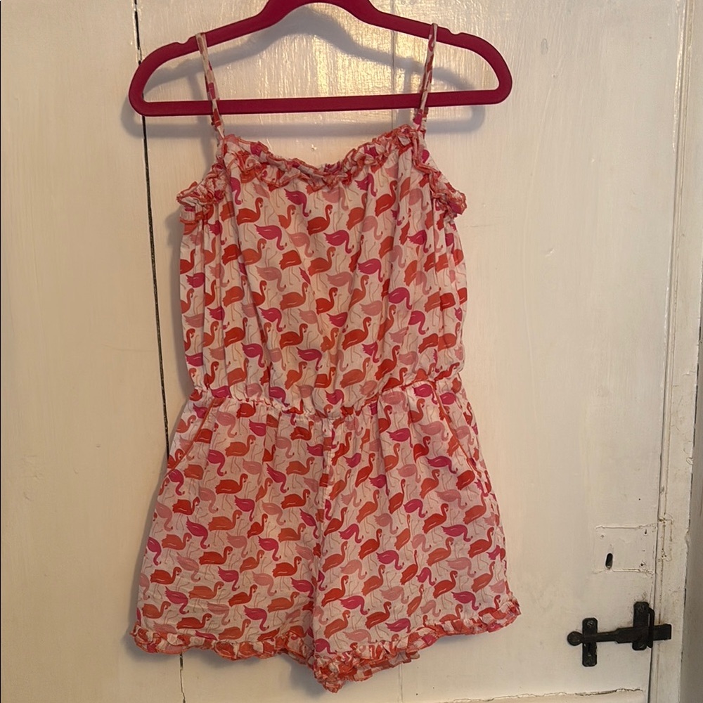 Mini Boden Flamingo Print Kids Romper